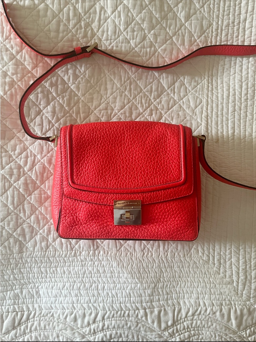Kate Spade Coral Crossbody Bag with Gold Tone Hardware